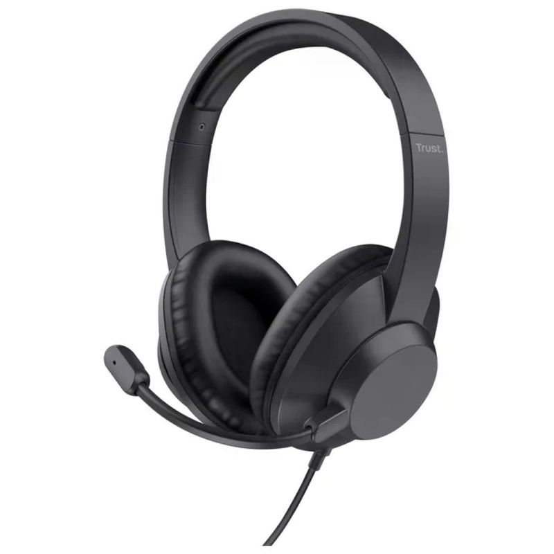 Trust Ayda Max 25461 – Cuffie USB cablate over-ear con microfono, nere