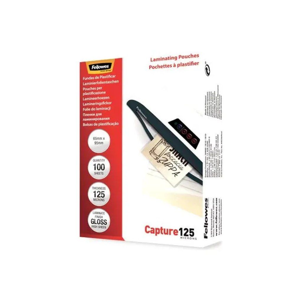 Fellowes Capture 125 – Pouches lucide 65 × 95 mm, confezione da 100