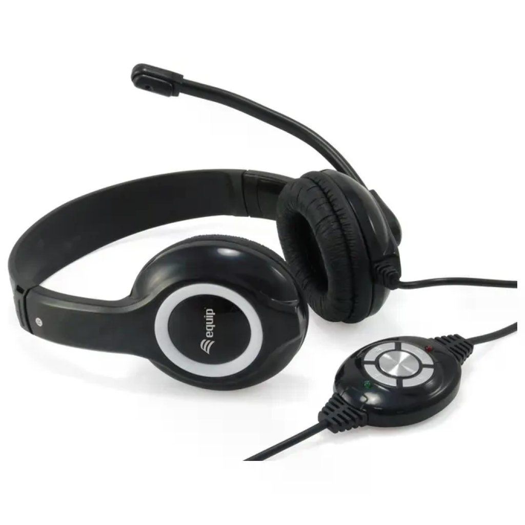 Equip 245301 Cuffie Stereo USB-A con Microfono, Cavo da 2 m, Nere Equip 245301 Cuffie Stereo USB-A con Microfono, Cavo da 2 m, Nere