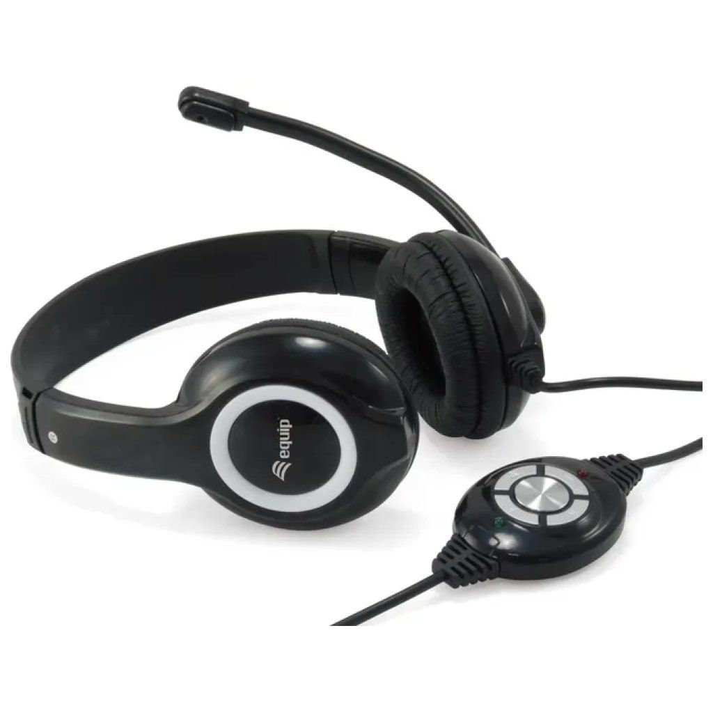 Equip 245301 Cuffie Stereo USB-A con Microfono, Nere Equip 245301 Cuffie Stereo USB-A con Microfono, Nere