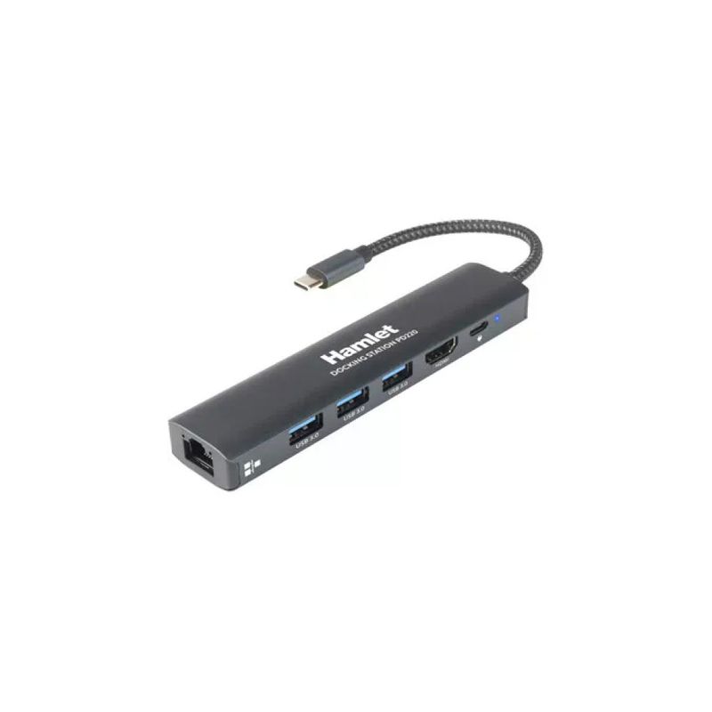 Hamlet HDKC-PD220 Docking Station USB-C 8-in-1, HDMI 4K, Power Delivery 100W