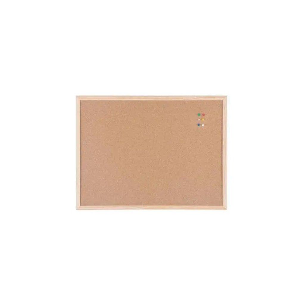 Bi-Office Bacheca in Sughero con Cornice in Pino, 60 x 45 cm