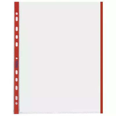 Favorit Linear Buste A4 a Foratura Universale, Finitura Buccia d'Arancia, Bordo Rosso, Confezione da 10 Favorit Linear Buste A4 a Foratura Universale, Finitura Buccia d'Arancia, Bordo Rosso, Confezione da 10