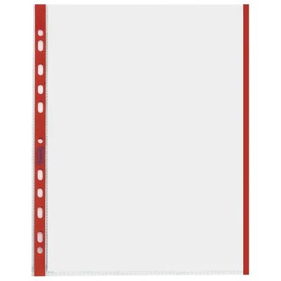 Favorit Linear – Buste trasparenti A4 con bordo rosso, 10 pezzi