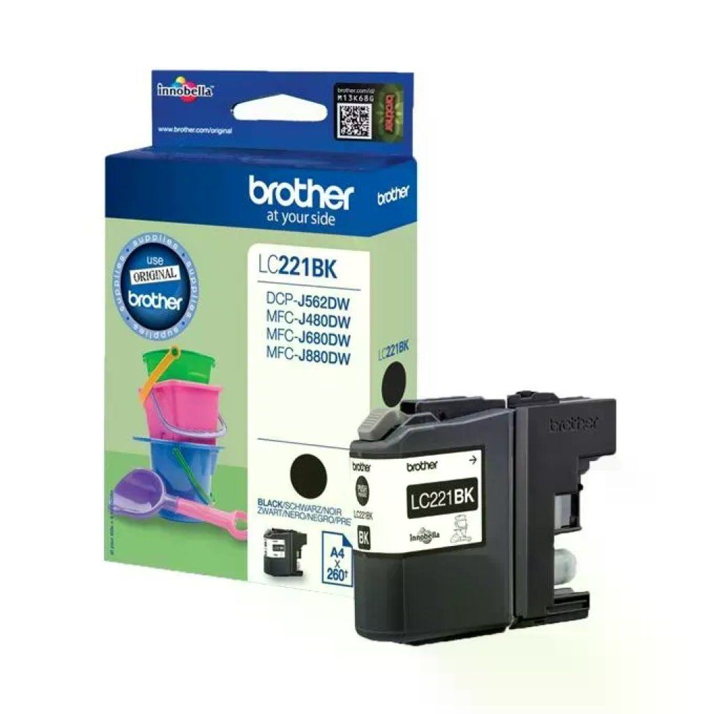 Brother LC-221BK Cartuccia Nera, 260 pagine
