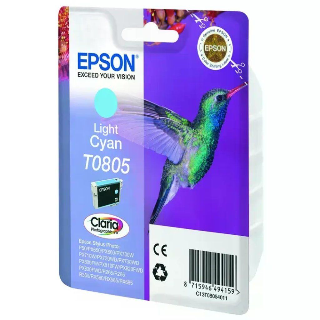 Epson T0805 Cartuccia Originale Light Cyan Claria Photo HD