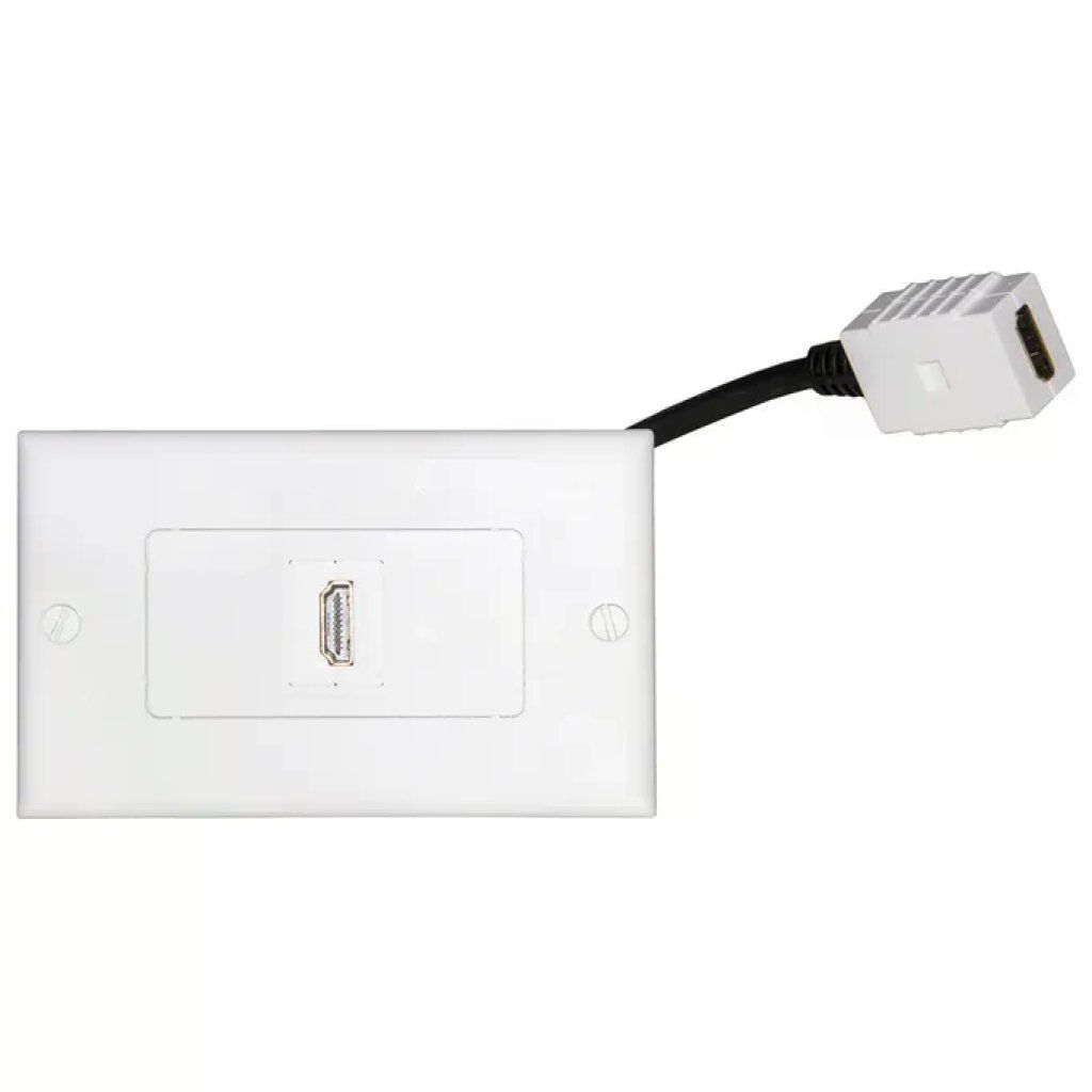 LINK LKLOR03 Placca HDMI da Parete per Scatola 503, Femmina/Femmina, Cavetto 14 cm, Bianca LINK LKLOR03 Placca HDMI da Parete per Scatola 503, Femmina/Femmina, Cavetto 14 cm, Bianca