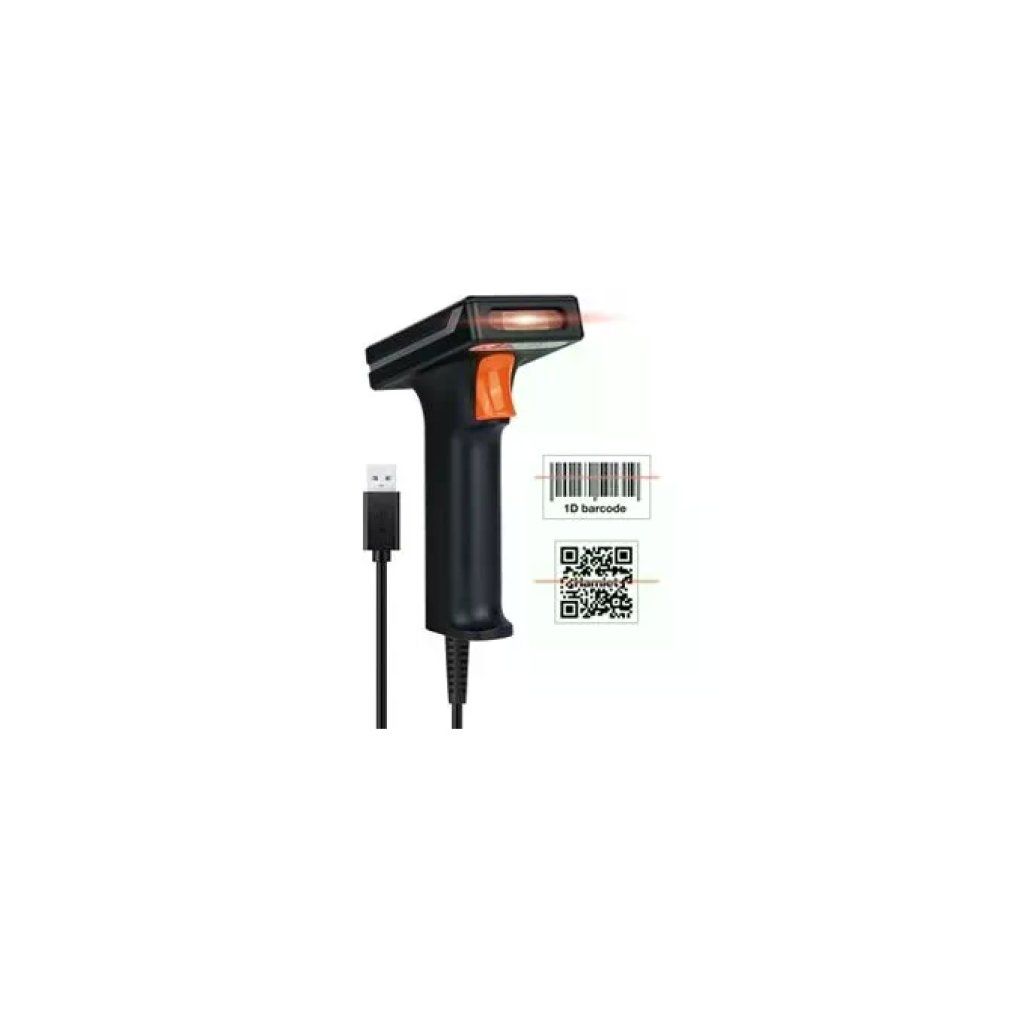 Hamlet HBCS2D120U Lettore di Codici a Barre Portatile 2D 1D QR Code USB Cablato CMOS colore Nero