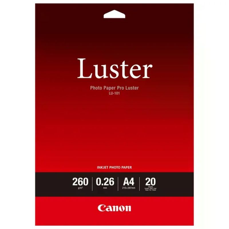 Canon LU-101 Carta Fotografica Luster A4, 20 Fogli Canon LU-101 Carta Fotografica Luster A4, 20 Fogli