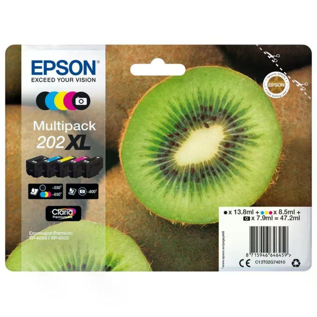 Epson 202XL Kiwi Multipack 5 Cartucce Claria Premium