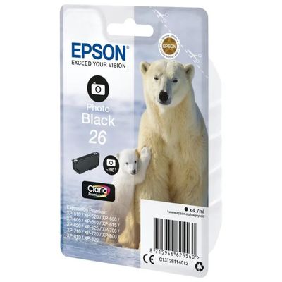 Epson Cartuccia Epson Claria Premium 26 Nero Foto – 4,7 ml Epson Cartuccia Epson Claria Premium 26 Nero Foto – 4,7 ml