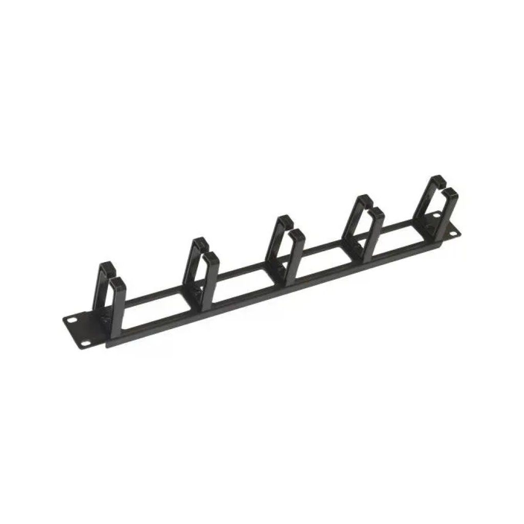 LINK L-Link LKORG1UN – Pannello Guidacavi Rack 19" 1U con 5 Anelli, Acciaio Nero