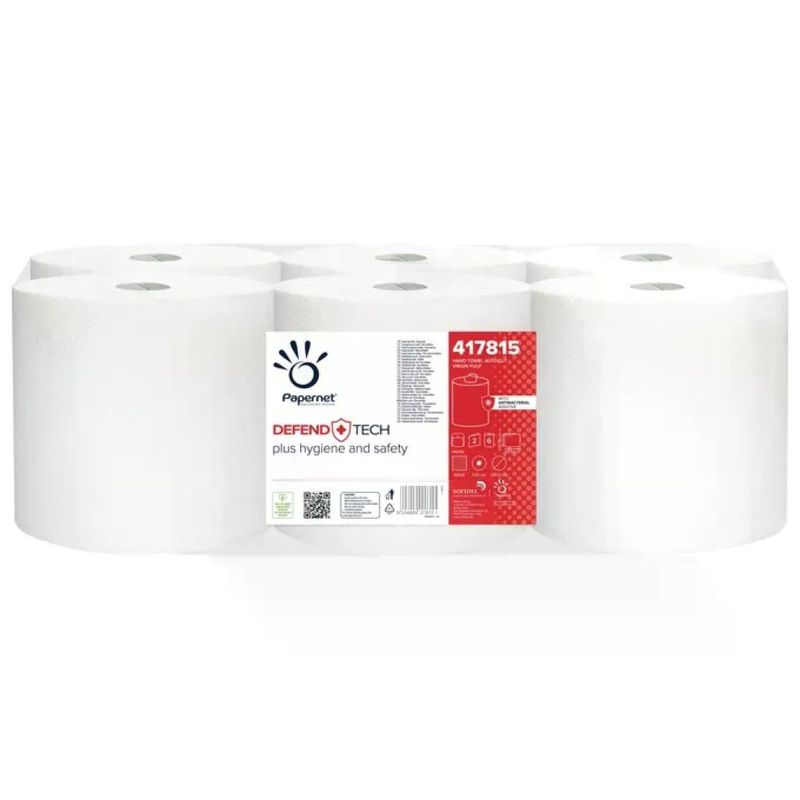 Papernet Defend Tech Asciugamani Centrefeed, 6 Rotoli da 115 m