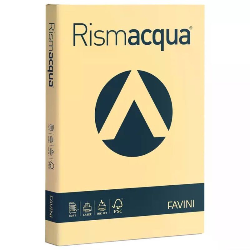 CARTOTECNICA FAVINI Favini Rismacqua Cartoncino A4 Camoscio 200 g/m², 125 fogli