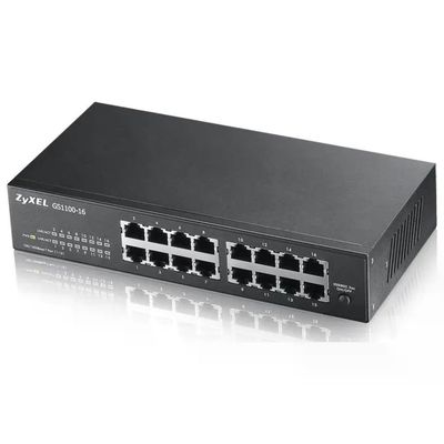 Zyxel GS1100-16 Switch Non Gestito 16 Porte Gigabit Ethernet 10-100-1000 32 Gbit-s Fanless Desktop Rack