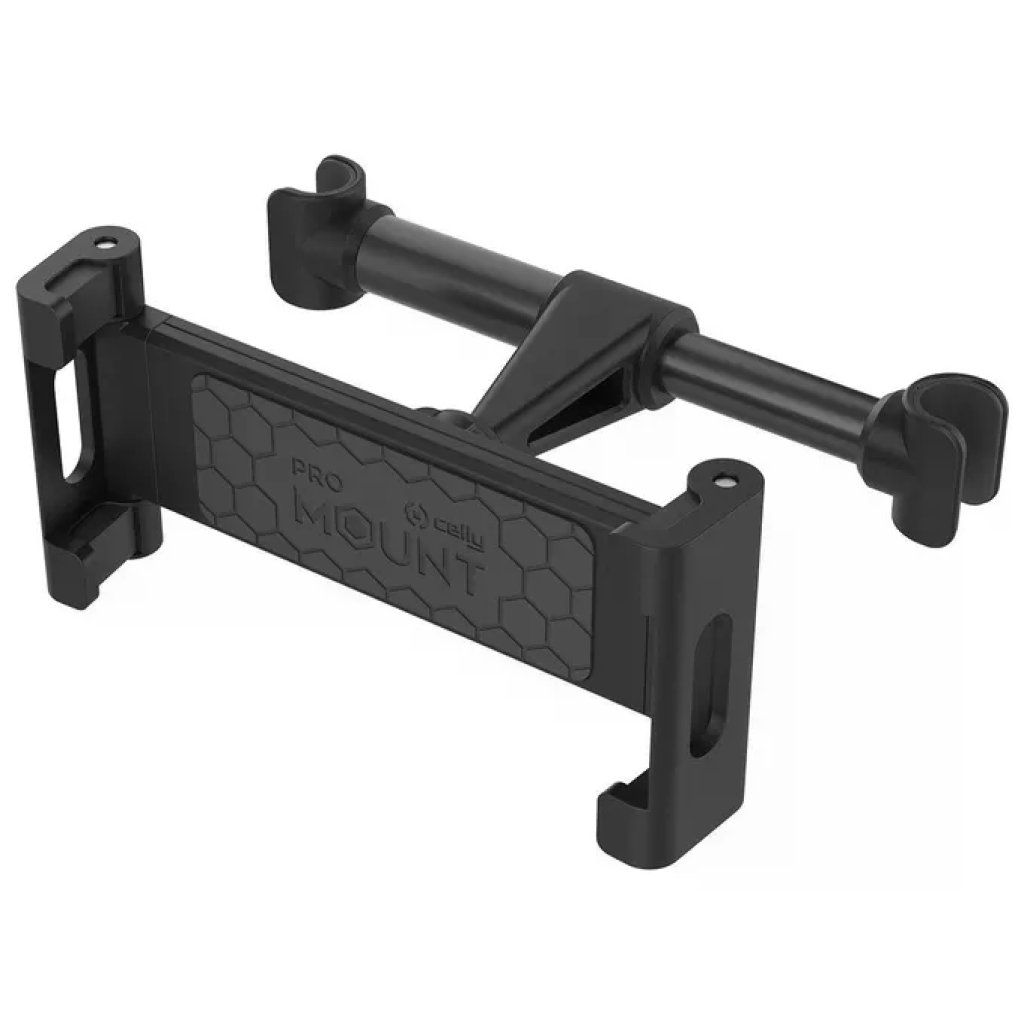 Celly BackSeat Mount – Supporto universale per tablet da poggiatesta auto, rotazione 360°, nero