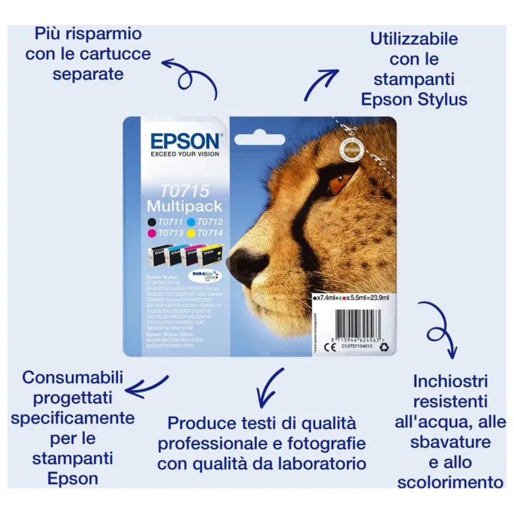 Epson Cartuccia Epson T0712 DURABrite Ultra Ciano 5,5 ml