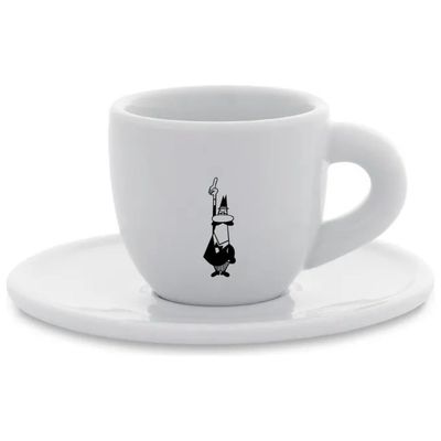 Bialetti Tazzina Moka Omino Bianco con Piattino, 80 ml Bialetti Tazzina Moka Omino Bianco con Piattino, 80 ml