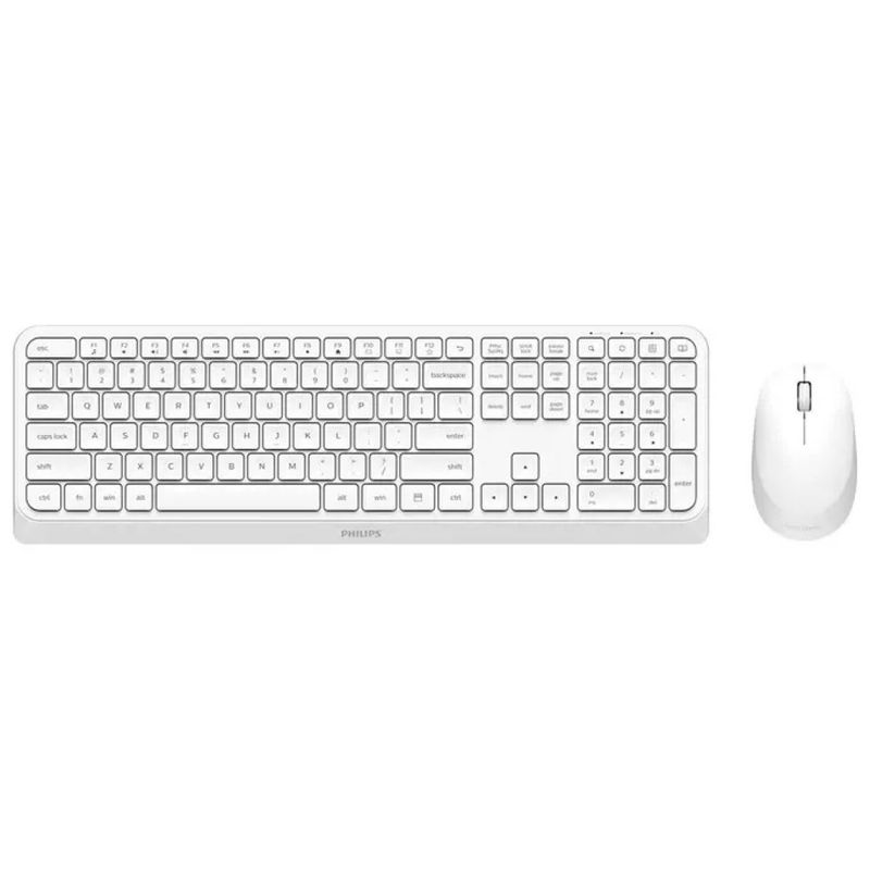 Philips SPT6307W/34 Kit Tastiera e Mouse Wireless, QWERTY Inglese, Bianco Philips SPT6307W/34 Kit Tastiera e Mouse Wireless, QWERTY Inglese, Bianco
