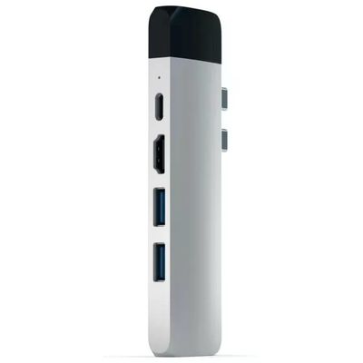 Satechi Pro Hub USB-C Multiporta con Ethernet, HDMI 4K e PD 87W – Argento