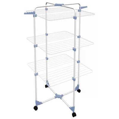 Gimi Modular 3 Stendibiancheria a Torre con Ruote, 30 m, Bianco-Blu Gimi Modular 3 Stendibiancheria a Torre con Ruote, 30 m, Bianco-Blu