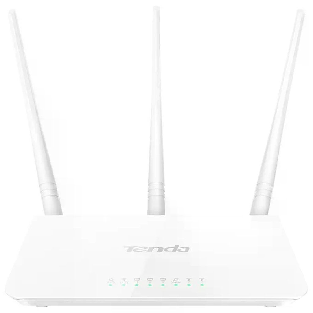 Tenda F3 Router Wi-Fi 4 N300 2,4 GHz, 3 Antenne 5 dBi, 3 porte LAN e 1 WAN, Bianco Tenda F3 Router Wi-Fi 4 N300 2,4 GHz, 3 Antenne 5 dBi, 3 porte LAN e 1 WAN, Bianco