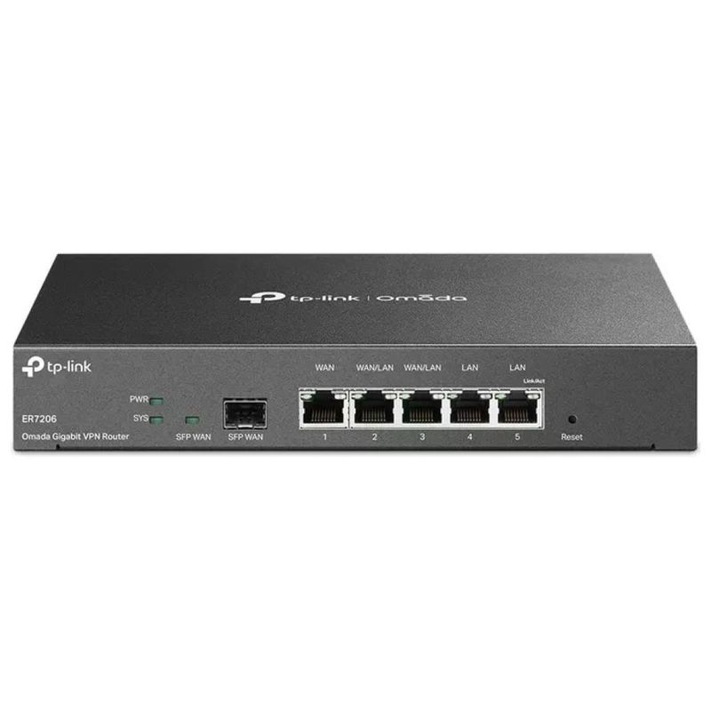 TP-Link TL-ER7206 Omada Gateway VPN Gigabit Multi-WAN SFP 4 Porte LAN Firewall SPI colore Nero