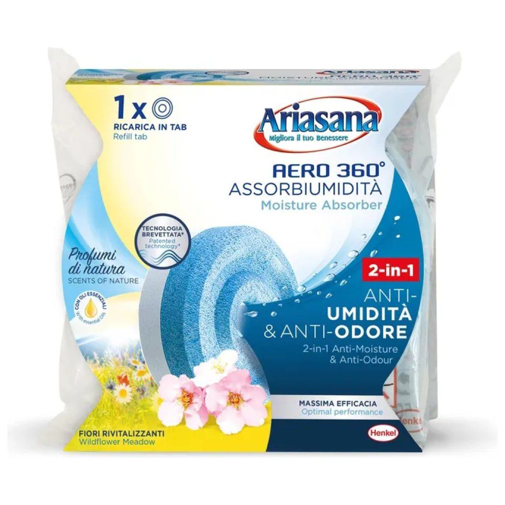 HENKEL Ariasana Aero 360° Ricarica Assorbiumidità Fiori di Campo, 450 g