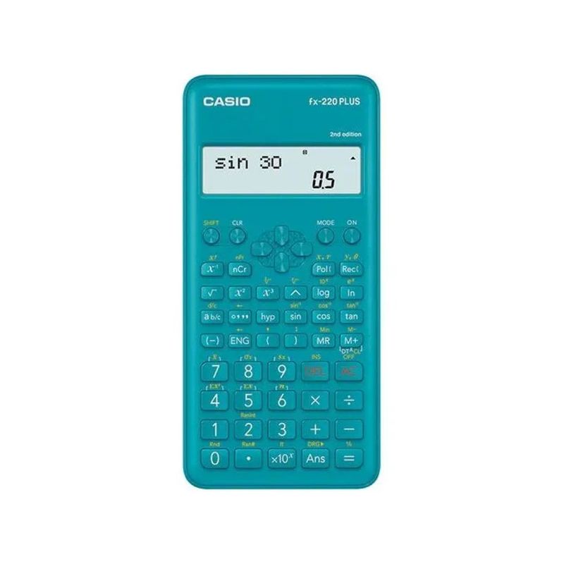 Casio FX-220PLUS-2 Calcolatrice Scientifica 181 Funzioni, Display 12 Cifre, Azzurra