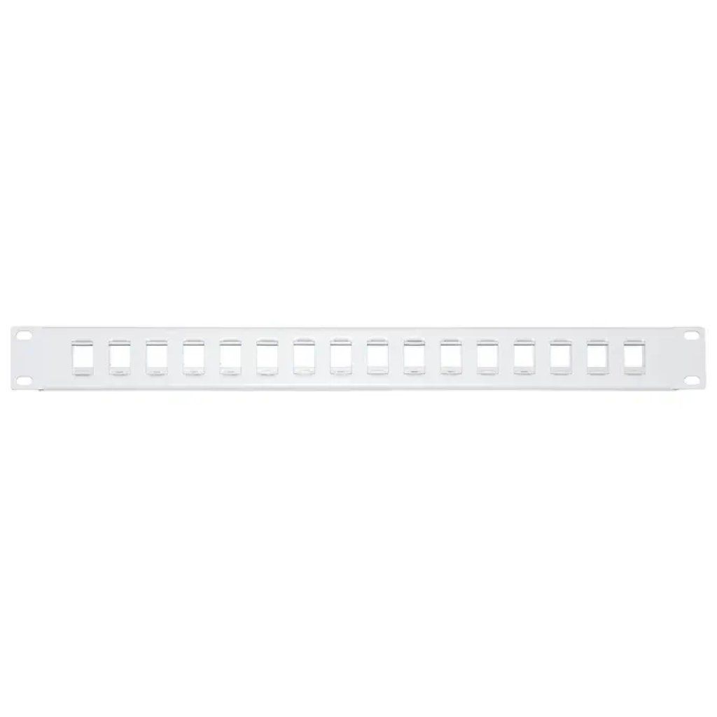 LINK Pannello Patch Vuoto 16 Porte per Rack 19″, 1U, Grigio