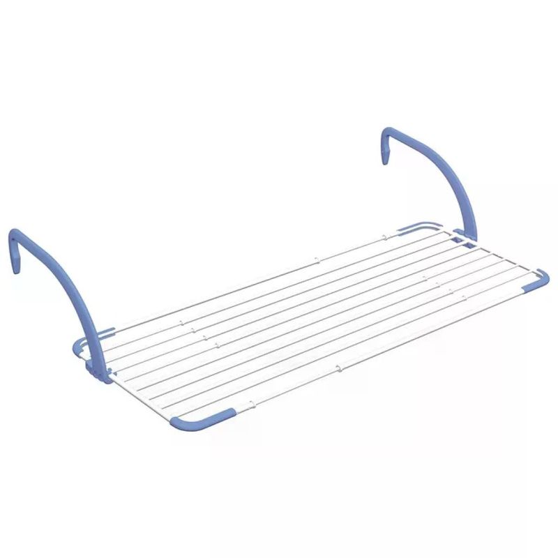Gimi Brezza Extend – Stendibiancheria da Balcone Estensibile, 20 m, Blu e Bianco