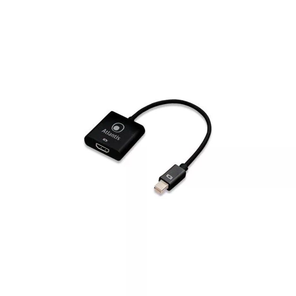 Atlantis Land A04-MINIDP-HDMI – Adattatore Mini DisplayPort a HDMI, 4K 30 Hz, cavo 17 cm, nero