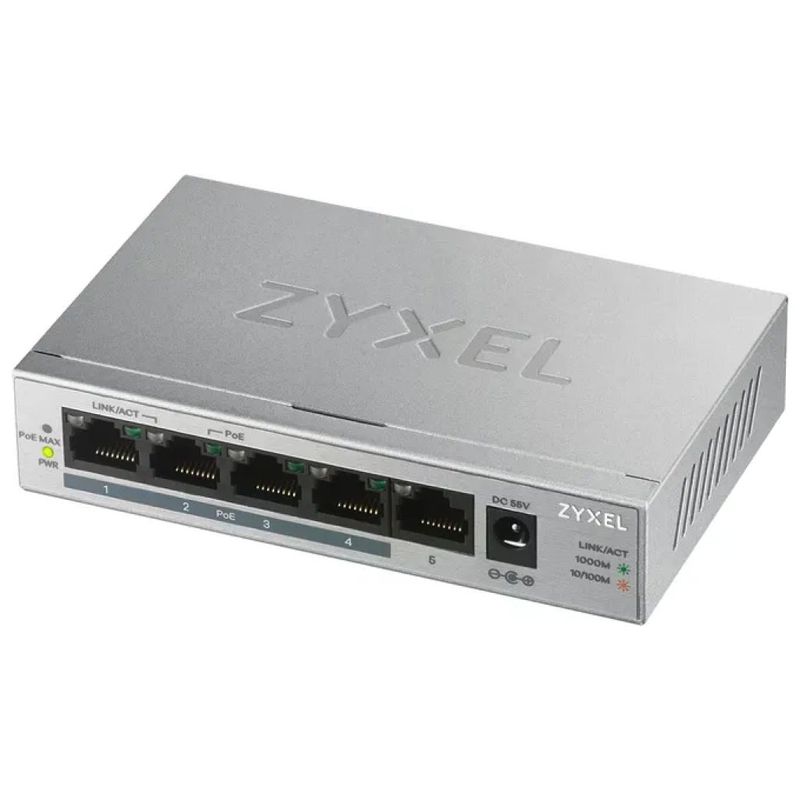 Zyxel GS1005HP Switch Gigabit 5 Porte con PoE+