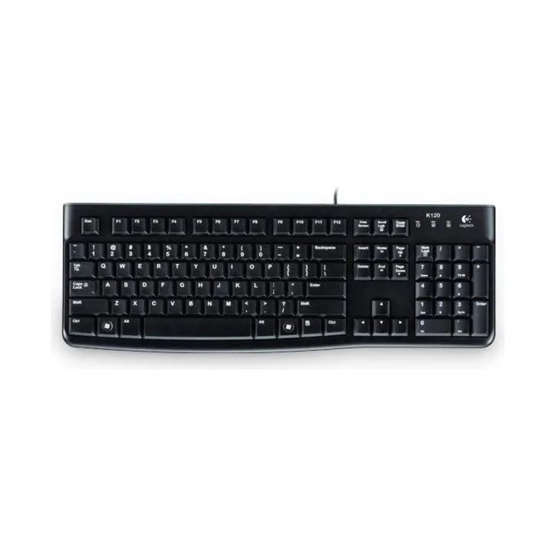 Logitech K120 Tastiera USB Cablata QWERTY Italiana, Nera