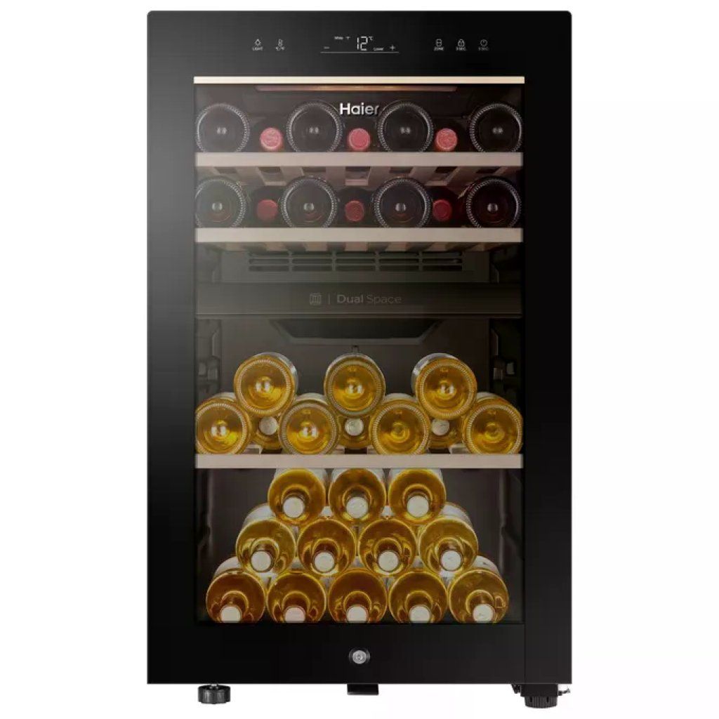 Haier HWS42GDAU1 Cantinetta Vino Nera da 42 Bottiglie Haier HWS42GDAU1 Cantinetta Vino Nera da 42 Bottiglie