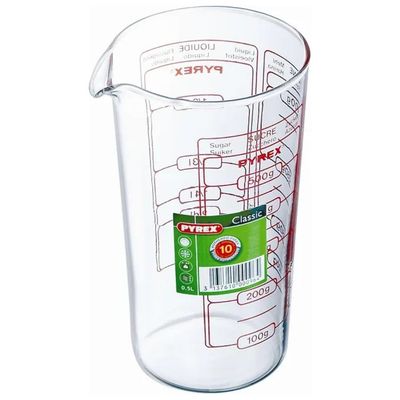 Pyrex Classic Becher Graduato in Vetro, 0,5 L