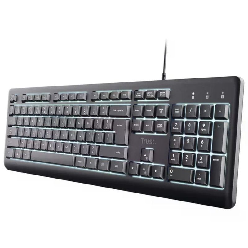 Trust Primo Illuminated – Tastiera USB QWERTY Italiana Retroilluminata Nera