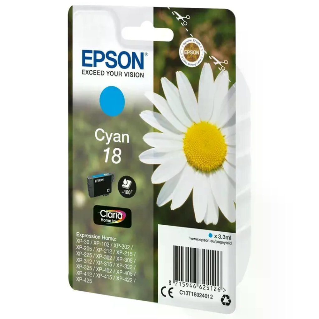 Epson Margherita 18 C13T18024022 Cartuccia Originale Ciano
