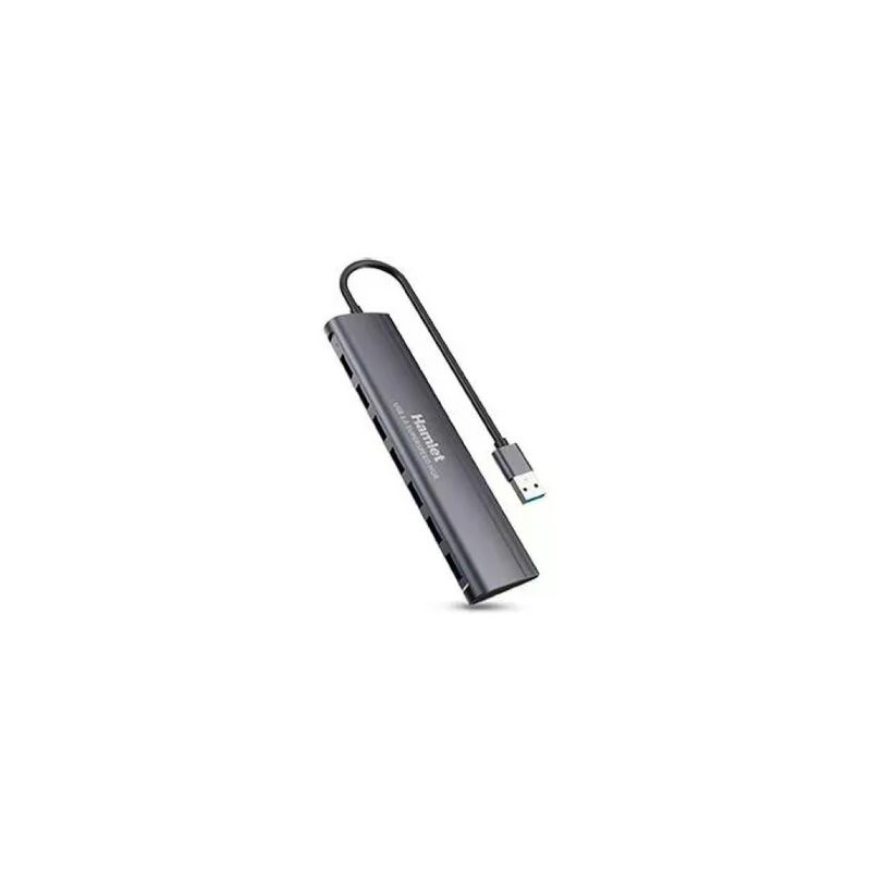 Hamlet XHUB-07A3 Hub USB 3.0 a 7 porte, Nero