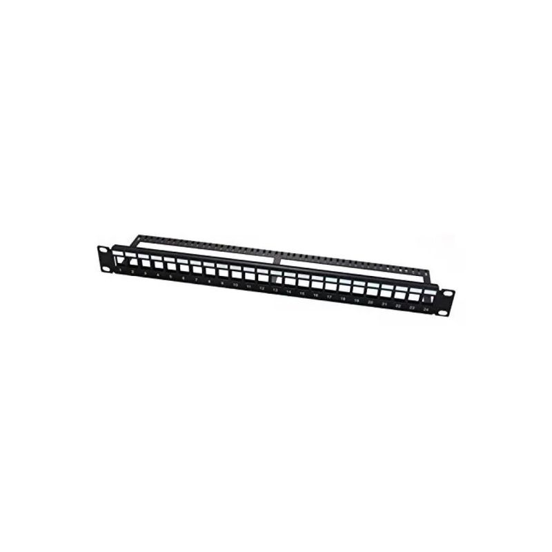 Wp Europe Pannello 1U per 24 Rj45u Keystone Nero Wp Europe Pannello 1U per 24 Rj45u Keystone Nero