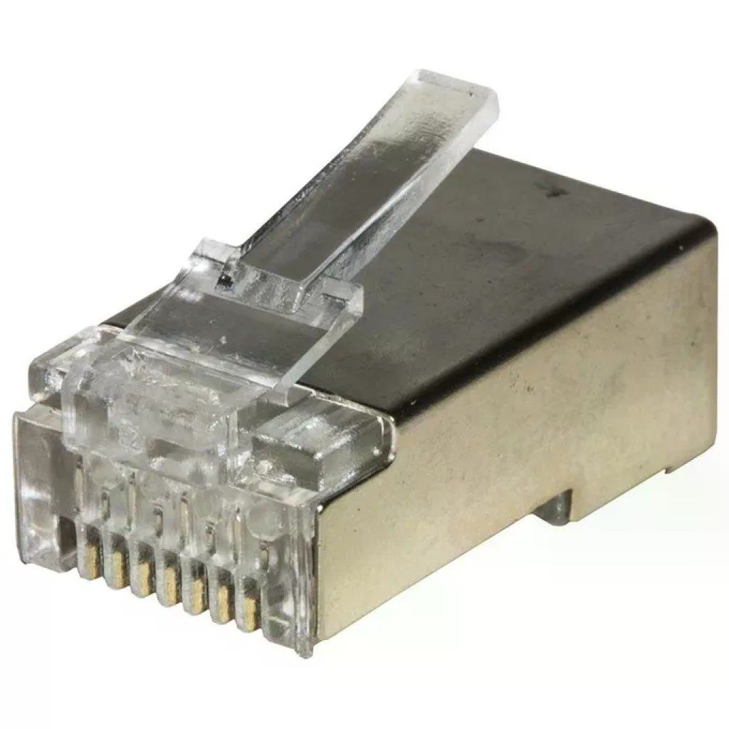 LINK Confezione 100 Connettori RJ45 Cat 6 Schermati a 8 Poli per Cavo Solido