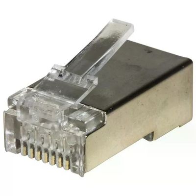 LINK Confezione 100 Connettori RJ45 Cat 6 Schermati a 8 Poli per Cavo Solido LINK Confezione 100 Connettori RJ45 Cat 6 Schermati a 8 Poli per Cavo Solido
