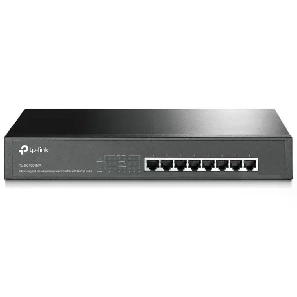 TP-Link TL-SG1008MP Switch Gigabit PoE+ a 8 porte, 153 W, montaggio rack 1U