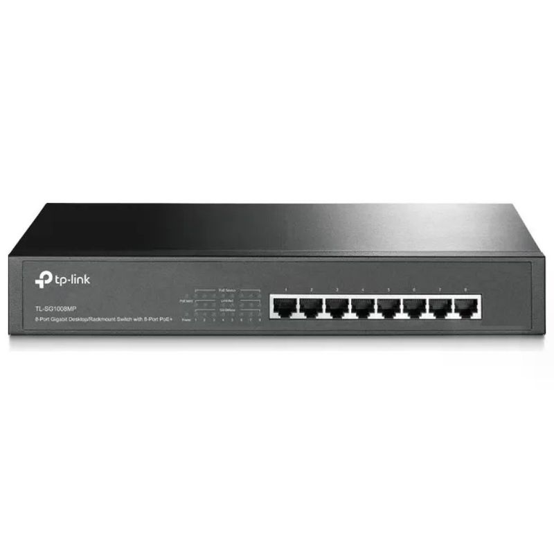 TP-Link TL-SG1008MP Switch Gigabit PoE+ a 8 porte, 153 W, montaggio rack 1U