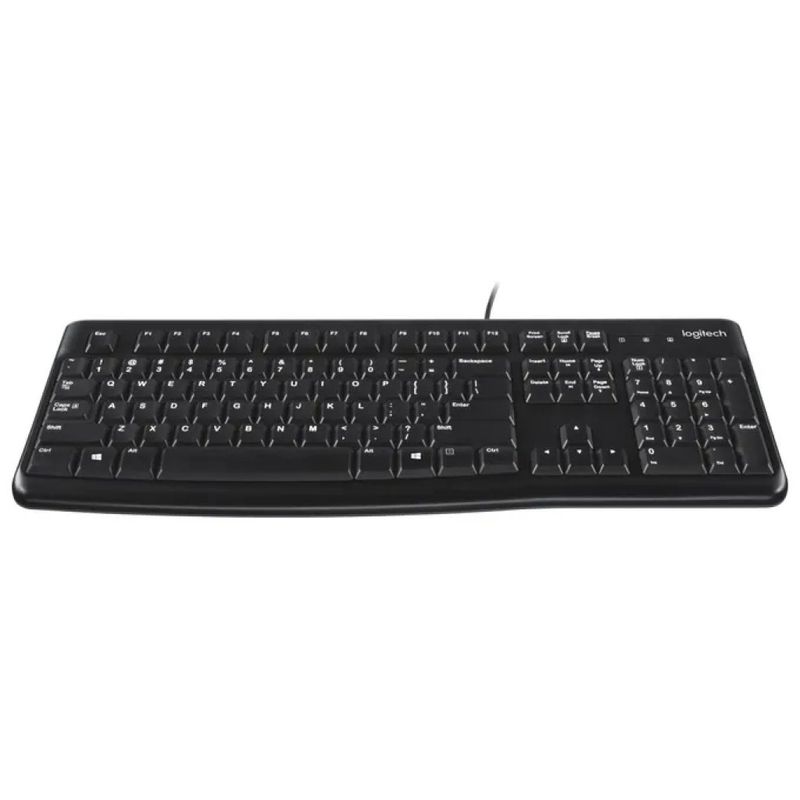Logitech K120 – Tastiera USB Full-Size QWERTY, Nera