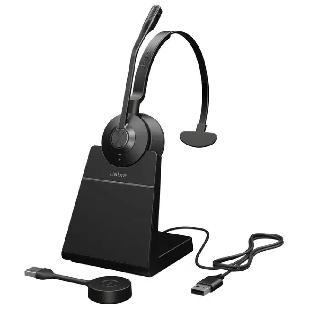 Jabra 9653-415-111 Engage 55 SE Cuffie Wireless Monoaurale Nero DECT USB-A con Base