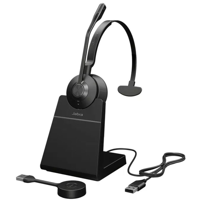 Jabra 9653-415-111 Engage 55 SE Cuffie Wireless Monoaurale Nero DECT USB-A con Base Jabra 9653-415-111 Engage 55 SE Cuffie Wireless Monoaurale Nero DECT USB-A con Base