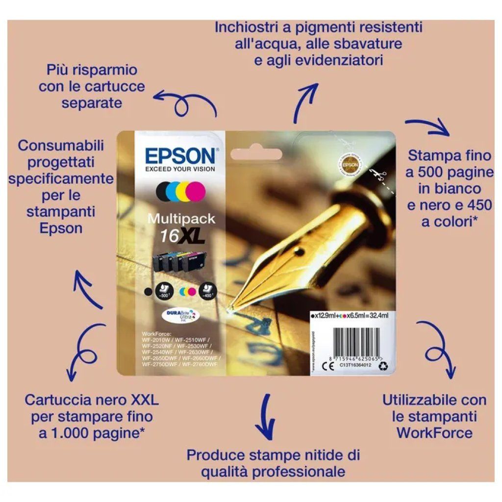 Epson 16 Cartuccia d'inchiostro giallo DURABrite Ultra Epson 16 Cartuccia d'inchiostro giallo DURABrite Ultra
