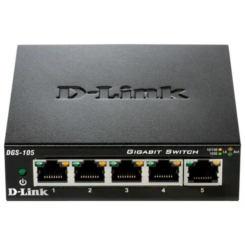 D-Link DGS-105 Switch Gigabit Ethernet a 5 porte D-Link DGS-105 Switch Gigabit Ethernet a 5 porte