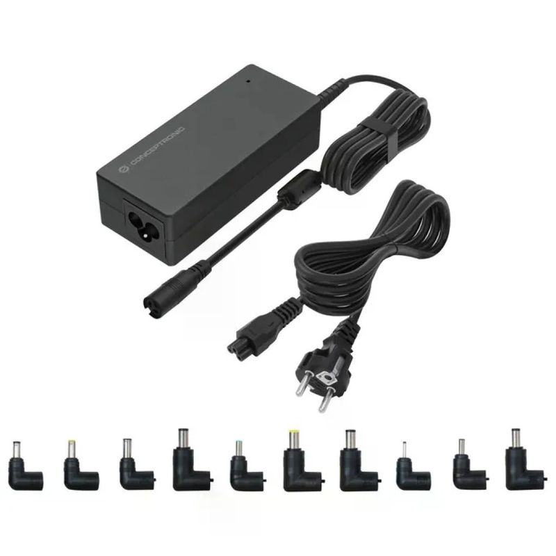 Conceptronic OZUL08B10 Caricabatteria Universale Laptop 90 W, 10 Connettori, Nero Conceptronic OZUL08B10 Caricabatteria Universale Laptop 90 W, 10 Connettori, Nero